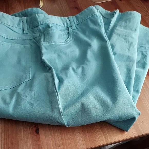 - CHEROKEE Size 14 EX COND waist 34 seam 11 length 22 1/2 sky Blue - Picture 2 of 3